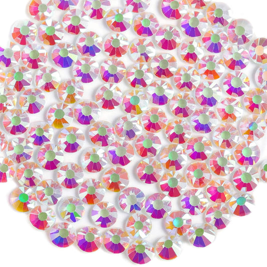 Beadsland 1440 Pieces Flat Back Crystal Rhinestones Round Gems, Transparent AB,SS8,2.3-2.5mm