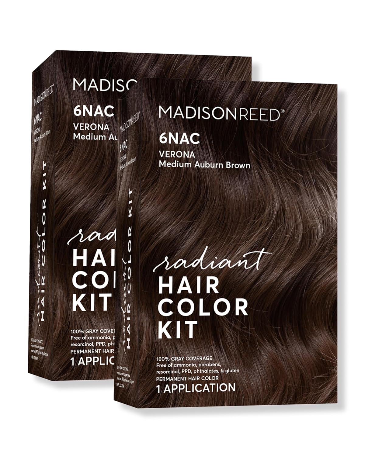 Madison Reed Radiant Hair Color Kit | 6NAC Medium Chocolate Brown with Copper-Auburn Undertones (Verona) for 100% Gray Hair Coverage | Dimensional Permanent Hair Dye | PPD & Ammonia-Free | 2 Pack