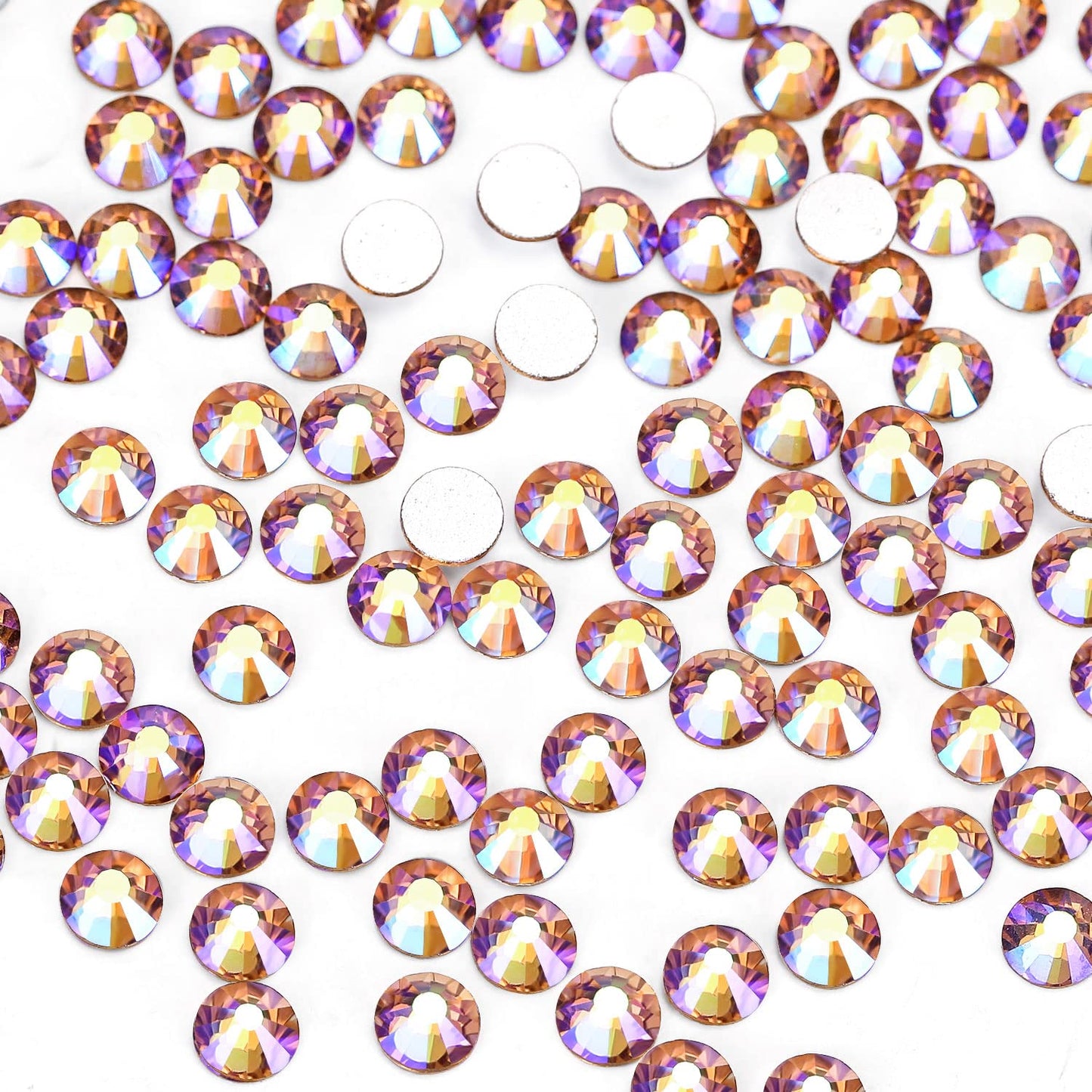 1440Pcs Topaz Ab Crystal Rhinestones,Glass Flatback Rhinestones Gemstones for Nail Face Makeup Art Crafts Clothes Decoration -(SS16,4.0mm,Topaz Ab)