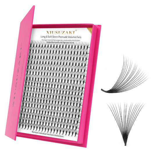 Premade Fans Eyelash Extensions 16D Volume Lash Extensions 0.07 Thickness Eyelash Extension D Curl Premade Lash Fans Mix 9-16mm Fluffy Soft Handmade Lash Fan(16D-0.07-D,9-16mm)
