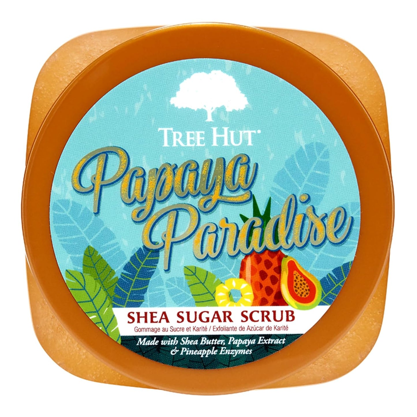 Tree Hut Papaya Paradise Shea Sugar Scrub | Exfoliating Body Scrub Removes Dead, Dry Skin for a Soft & Hydrated Feel | Nourishing Essential Body Care | 18 fl oz.