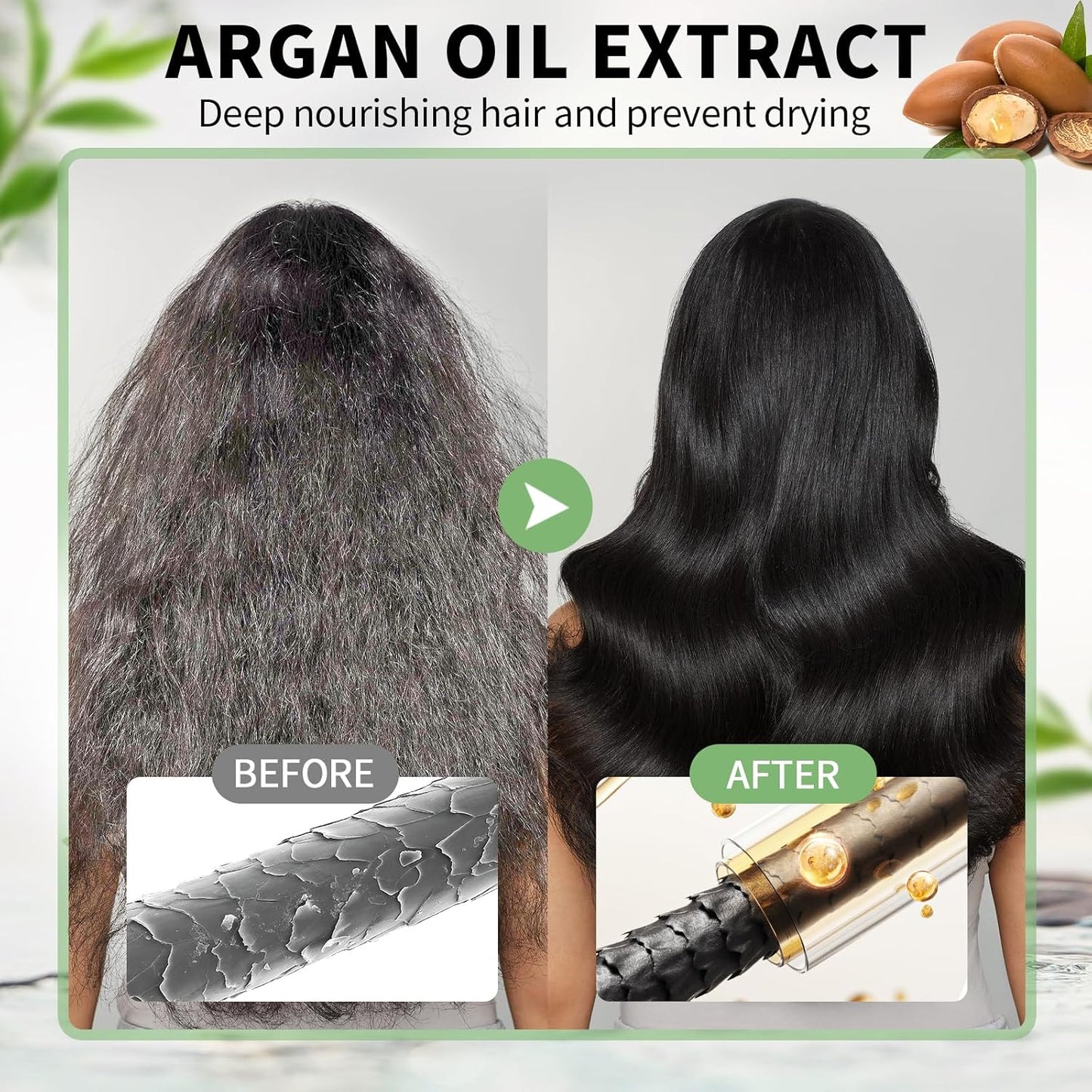 Black Hair Dye Shampoo for Women & Men, Gray Hair Coverage Herbal Natural 3 in 1 Hair Color Shampoo, Champu para canas