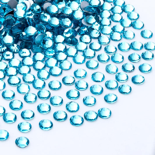 1440Pcs Aquamarine Crystal Rhinestones,Glass Flatback Rhinestones Gemstones for Nail Face Makeup Art Crafts Clothes Decoration -(SS20, 4.8mm,Aquamarine)