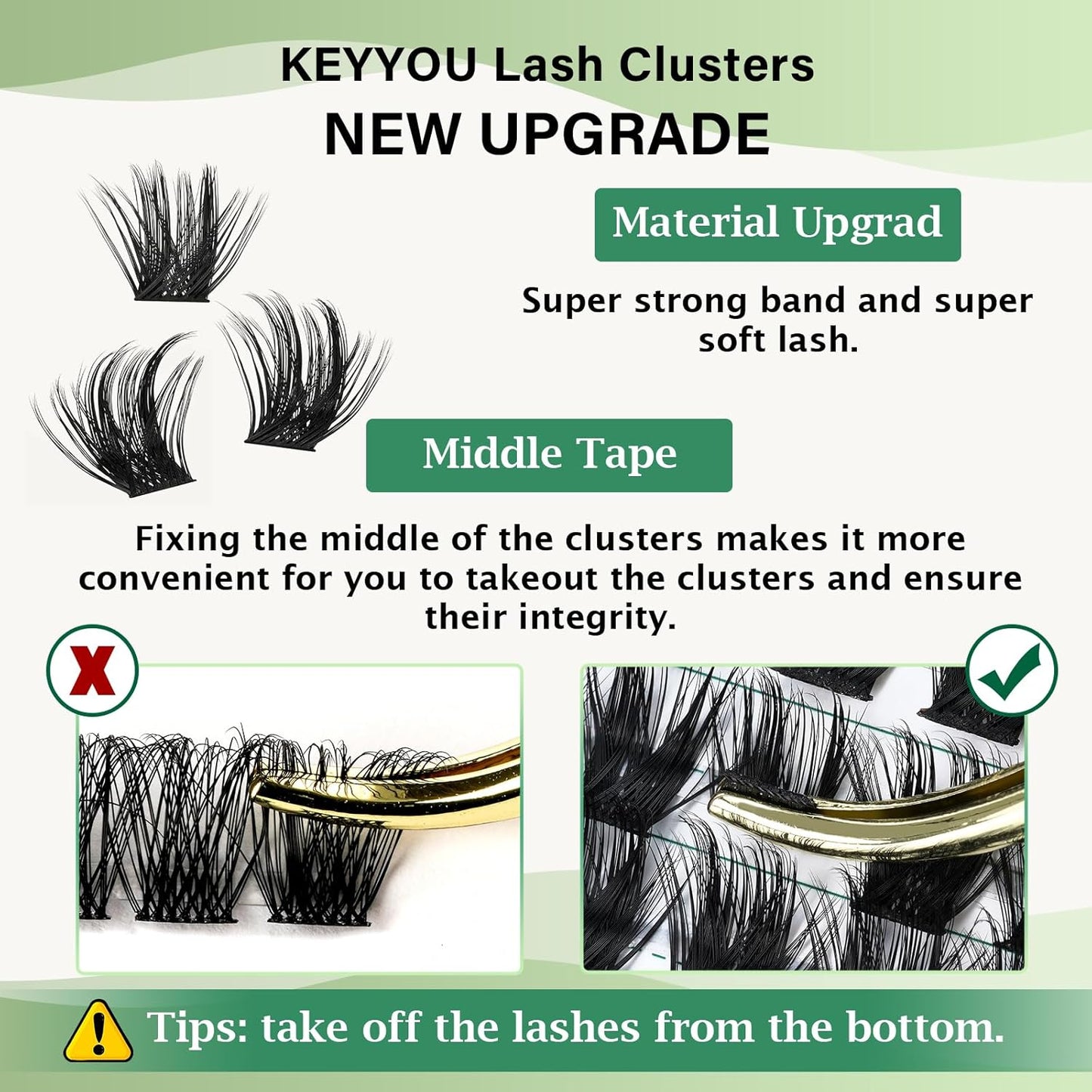 Lash Clusters 96pcs Individual Lashes Y22 D Curl 12mm Eyelash Clusters KEYYOU Volume Wispy Lash Extension Soft&Comfortable Easy DIY at Home(Y22,D-12mm)