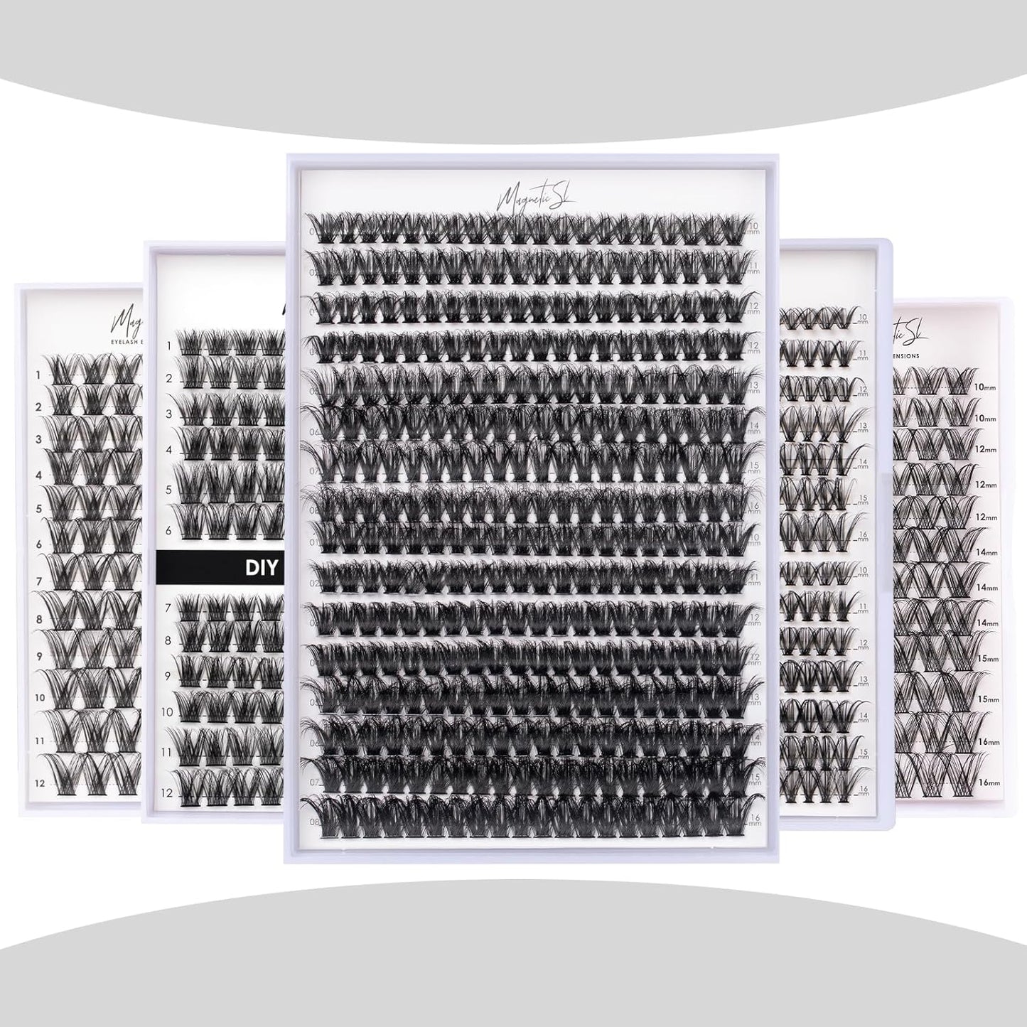 DIY Lash Extensions Kit 320pcs Individual Lashes Clusters 60D 80D D Curl Eyelash Extension Kit with Applicator and Lash Bond&Seal,Clusters Lash Glue Remover For False Eyelash Mix 10-16mm (60D+80D KIT)