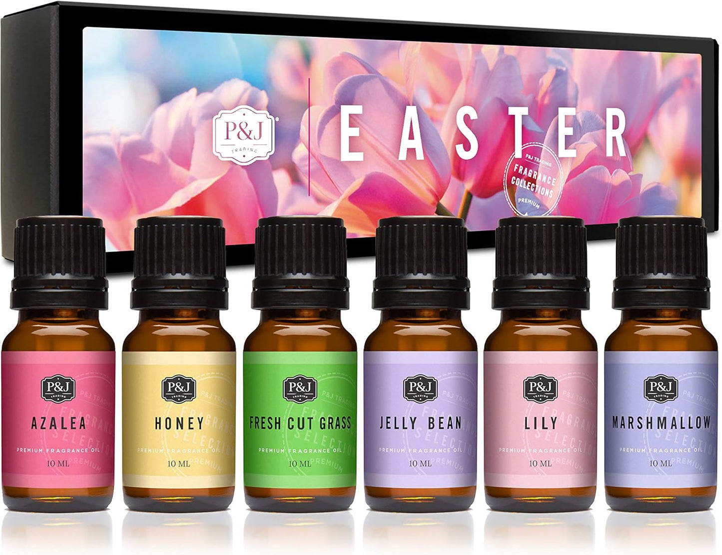 P&J Trading Fragrance Oil Easter Set | Jelly Bean, Fresh Cut Grass, Lily, Honey, Marshmallow, Azalea Candle Scents for Candle Making, Freshie Scent, Soap Making Supplies, Diffuser Oil Scents