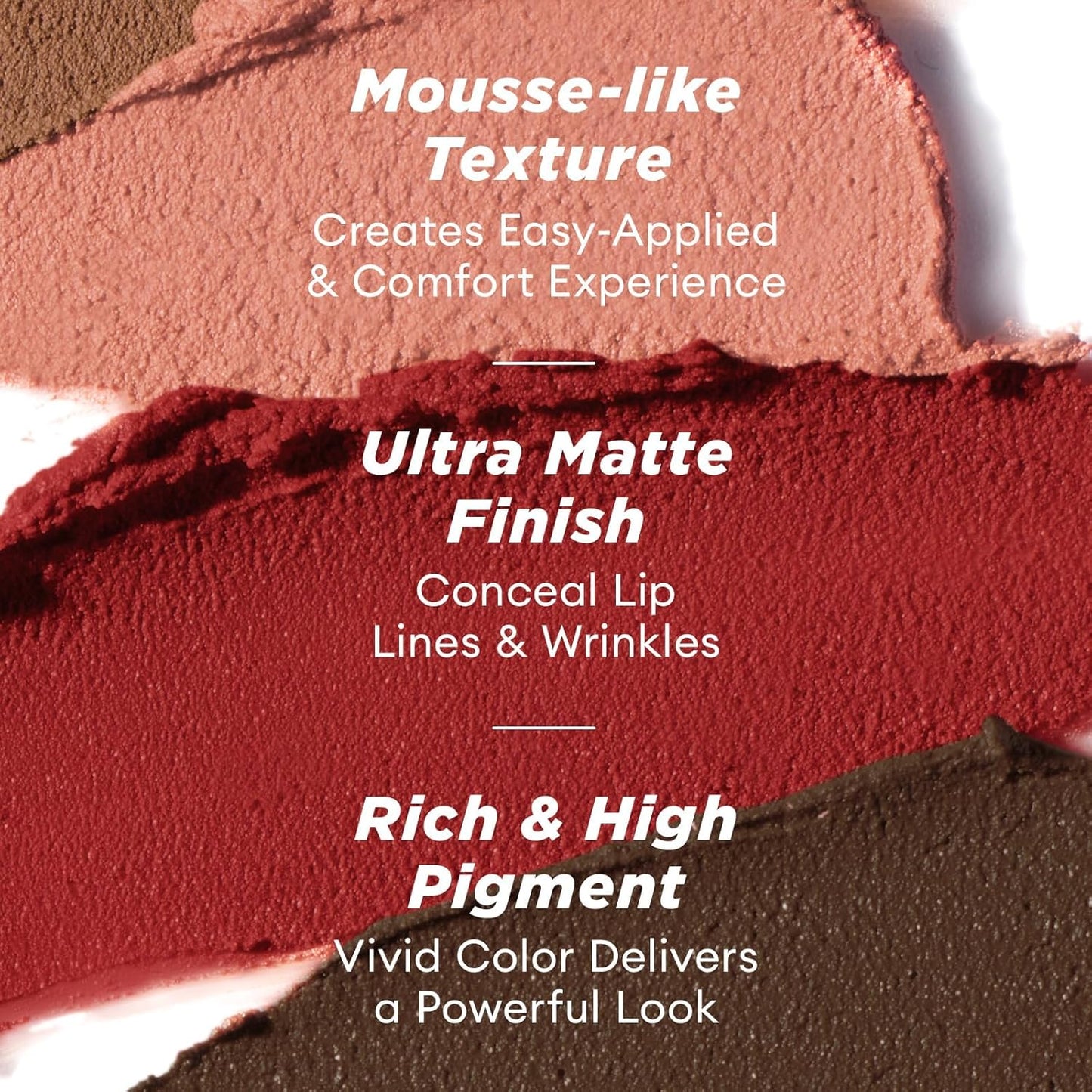 ITY Velvet Matte Finish Lip Stain-Mousse Textured Lip Clay, Red Shade, Conceals Lip Lines, Rich Pigment Lip Tint Lipsticks,0.14 oz (4g) in Truffle, Ginger.