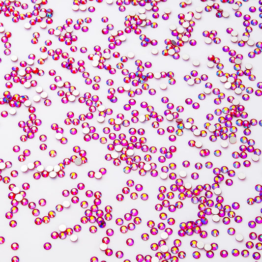 1440Pcs Red Ab Crystal Rhinestones,Glass Flatback Rhinestones Small Gemstones for Nail Face Makeup Art Crafts Clothes Decoration -(SS4,1.6mm,Red Ab)