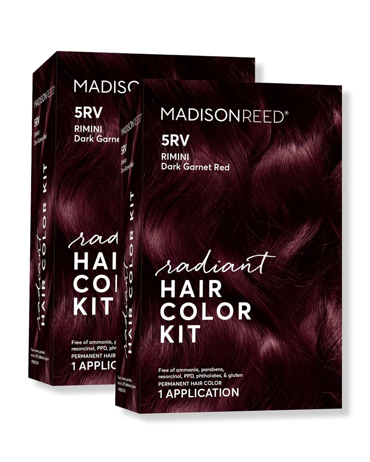 Madison Reed Radiant Hair Color Kit | 5RV Dark Garnet Red with Vibrant Red Violet Tones (Rimini Garnet) Vivid Color-Enhancing Salon-Quality Permanent Hair Dye | PPD-Free & Ammonia-Free |2 Pack