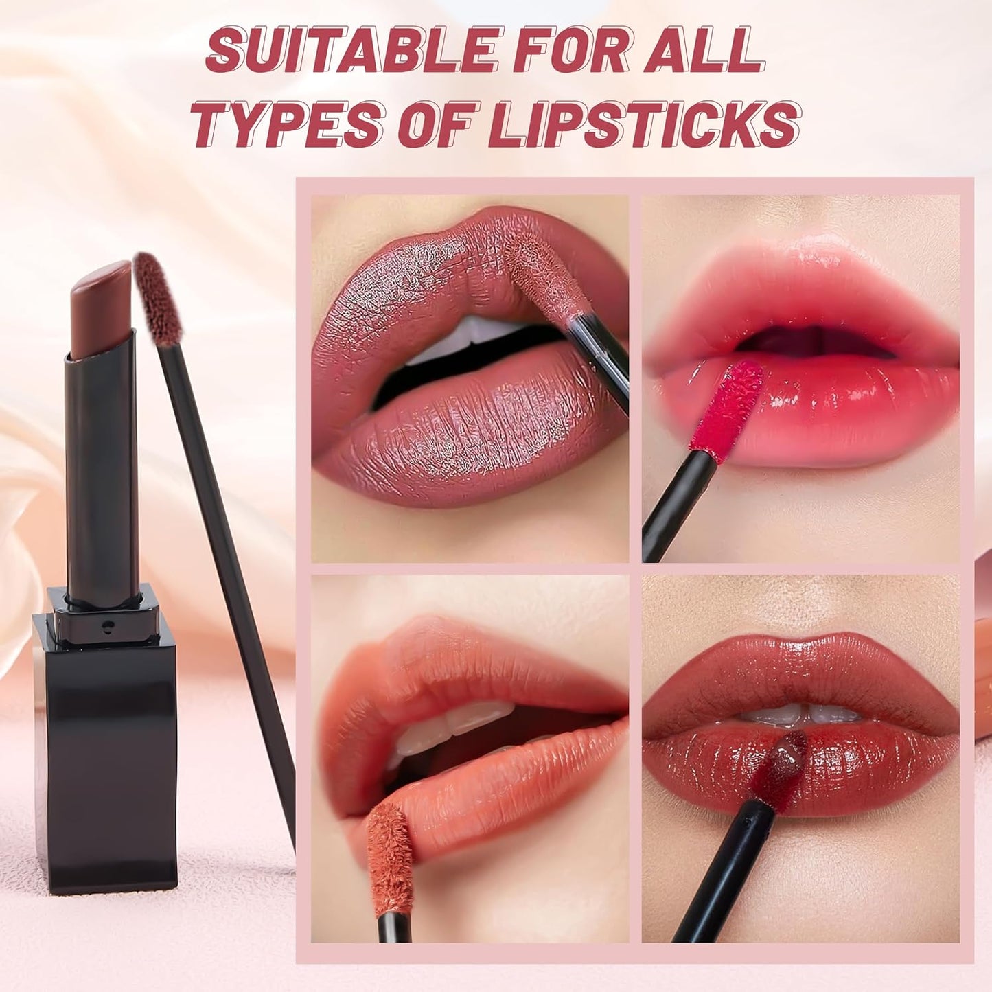 Lip Applicators Disposable - 1800 Pcs Black Lip Brush & Mascara Wands for All Types of Lipsticks, Makeup, Eyebrow Drawing, Lip Coloring & Eyelash Care with Smooth Rod Body & Soft Fibers