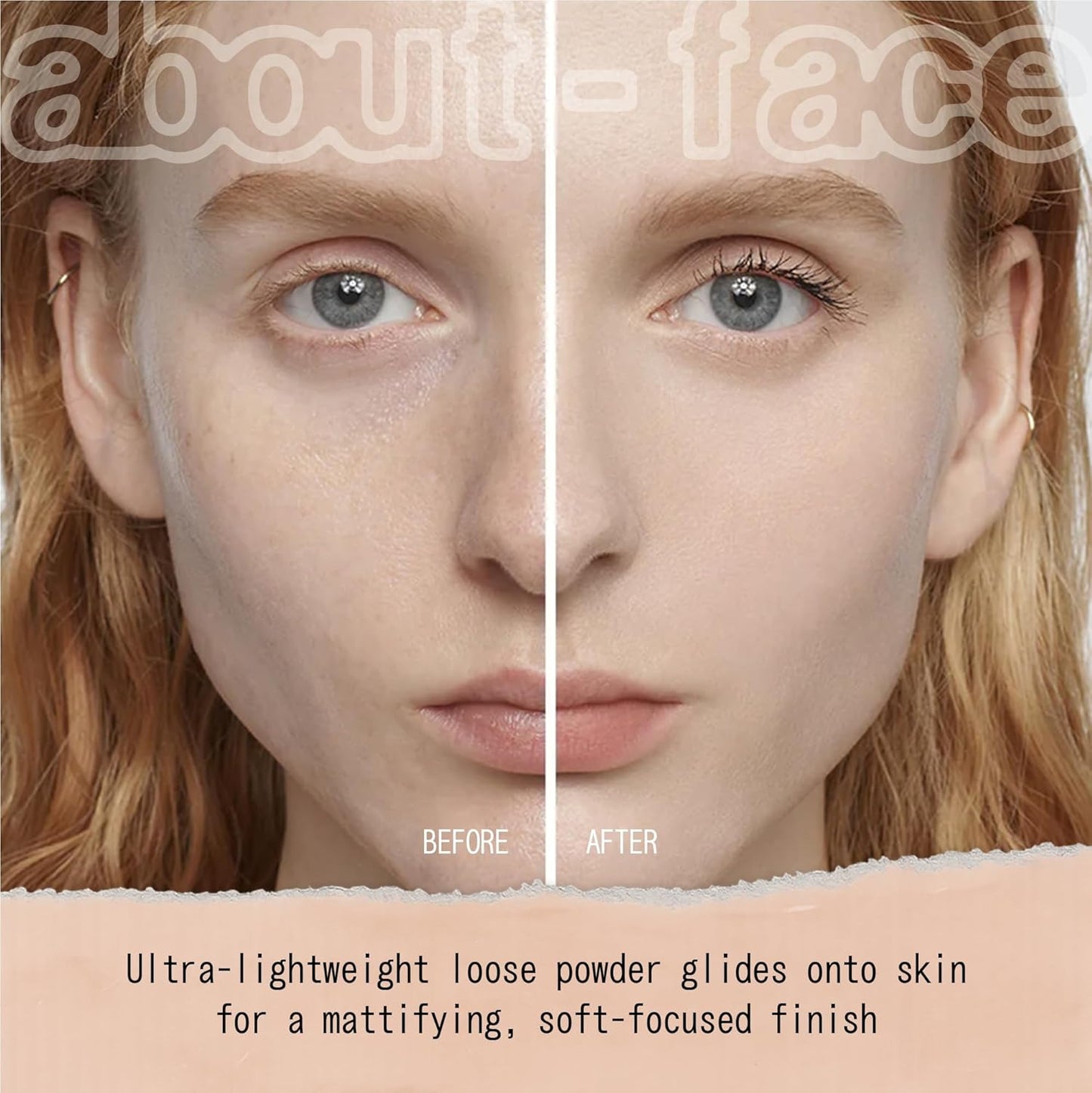 about-face Curtain Call Set & Smooth Loose Powder Finale – Lightweight, Oil-Absorbing Setting Powder with Rice Starch & Corn-Based Talc Alternative – Vegan, Cruelty-Free – 0.35oz (Pink Brightener)