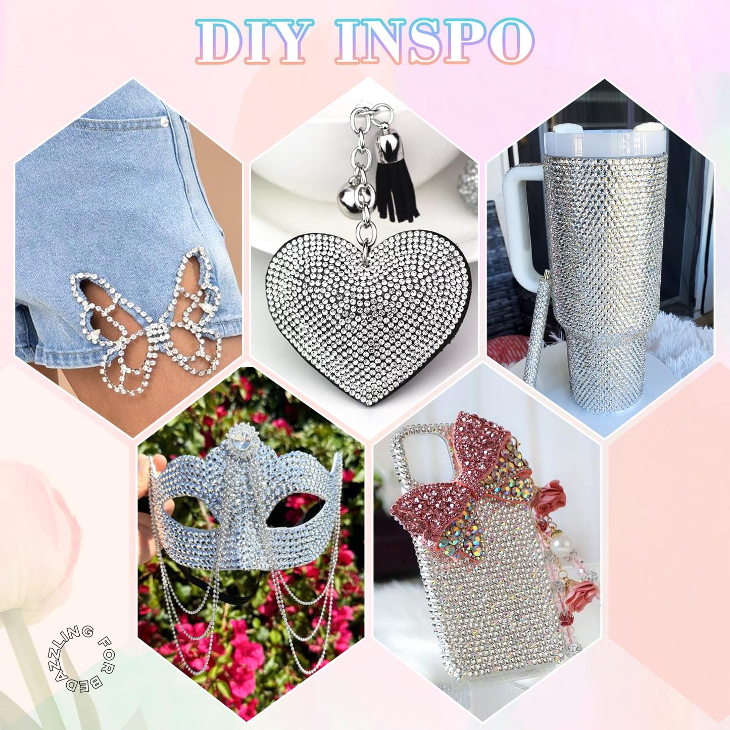 30000Pcs Resin Rhinestones for Bedazzling with 3Pcs B7000 Jewelry Glue, Clear Flatback Gems Rhinestones for Crafting, Clothing Tumblers Mugs Shoes Fabric Decor Nail Art