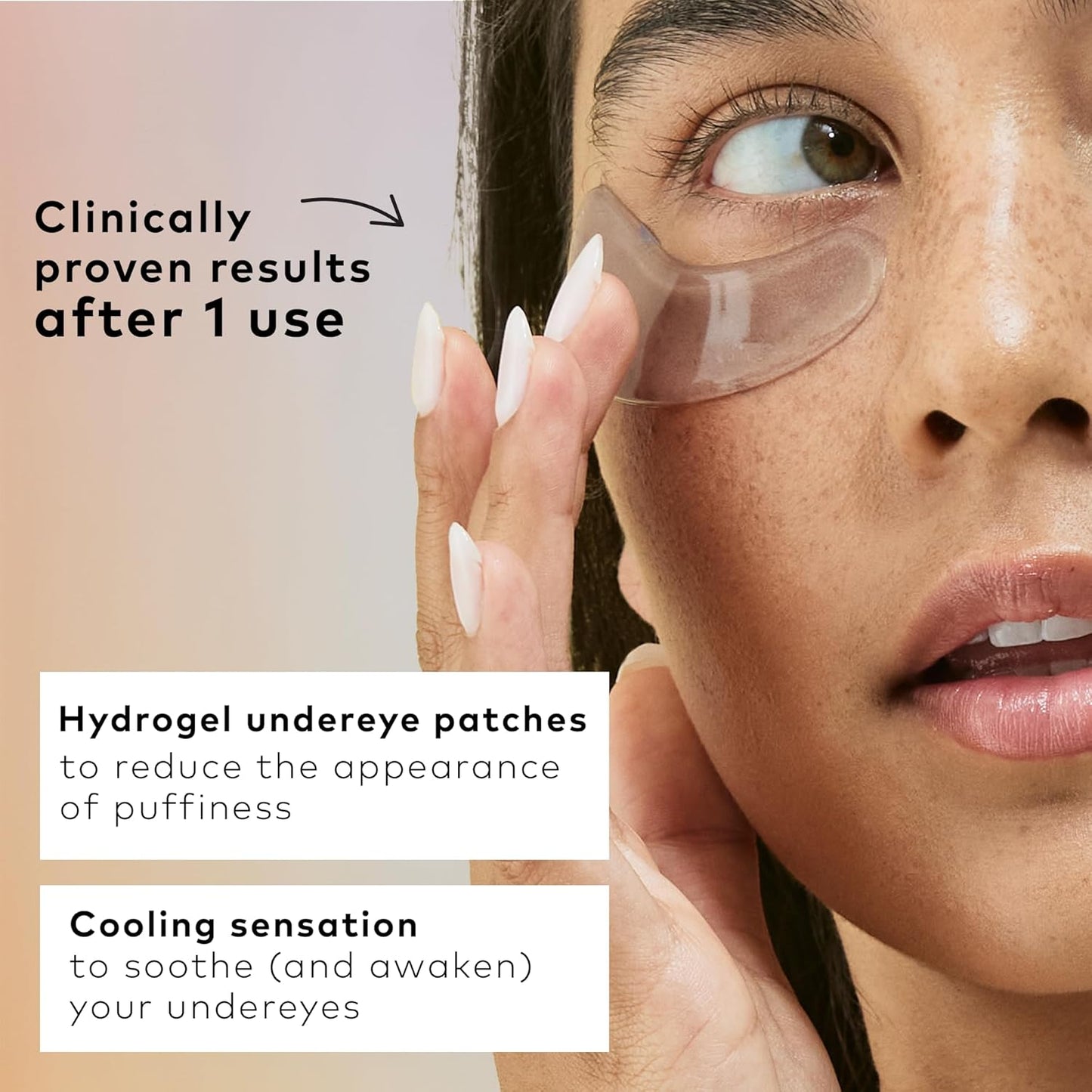 The Good Patch De-Puff Cooling Hydrogel Under Eye Patches for Puffy Eyes and Under Eye Bags, Made with Caffeine, Aloe Vera, Gotu Kola, Clinically Proven (12 Total Patch Sets)