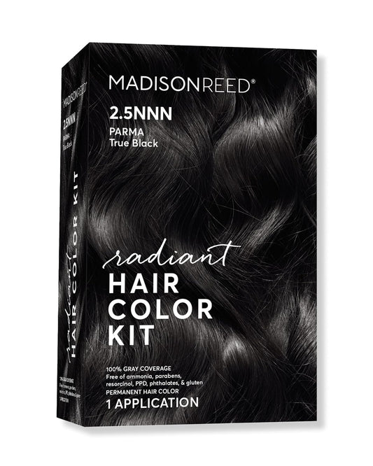 Madison Reed Radiant Hair Color Kit | 2.5NNN Soft Black (Parma Black) 100% Maximum Gray Hair Coverage | Salon-Quality Permanent Hair Dye for Resistant Grays | PPD-Free & Ammonia-Free |1 Pack
