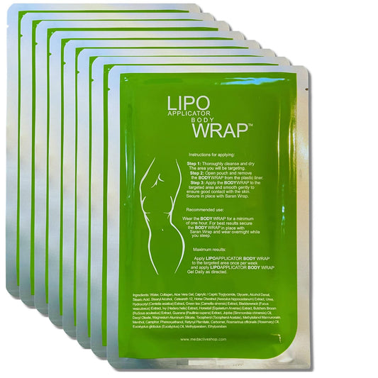 Ultimate Lipo Body Wrap With Guarana, Green Tea, and Seaweed Wraps Works for Stomach Belly Legs Arms Abdomen Skin Elasticity and Resiliency. (8 Wraps)