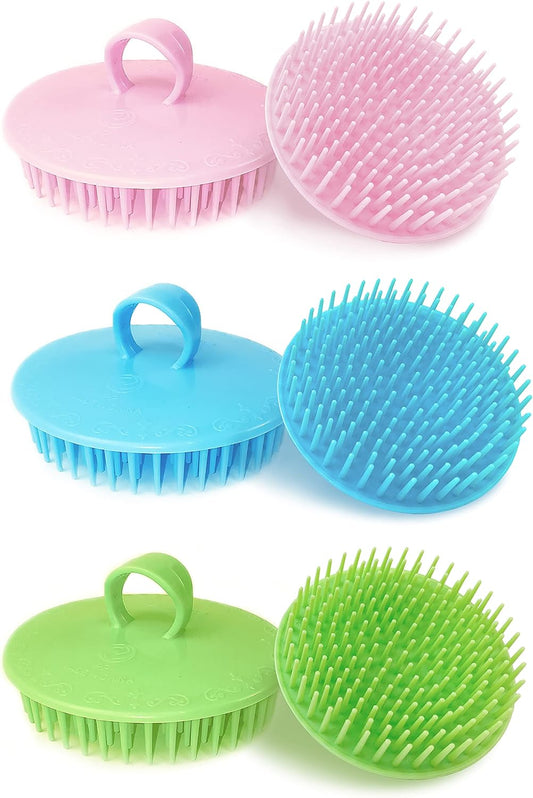 Hair Scalp Scrubber, 6 Pcs Scalp Massager Shampoo Brush, Plastic Shower Head Dandruff Comb, Washing Scrub Brushes for Kids Toddler Men Women Pets