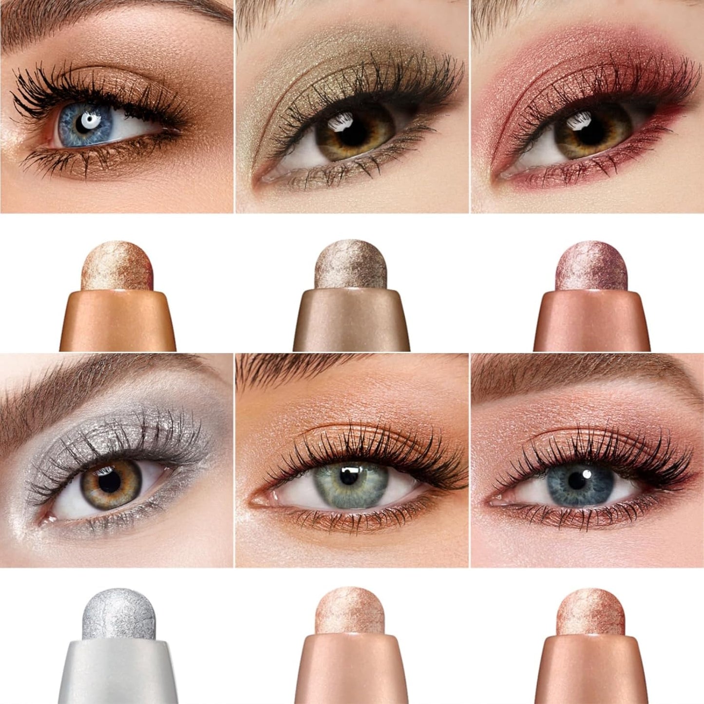 Jolilab Eyeshadow Stick Set, 8 Colors Matte Professional Bright-Colored Contouring and Highlight Eyeshadow Stick, Cream Waterproof Long Lasting High Pigmented Eye Shadow. (8, Set F)