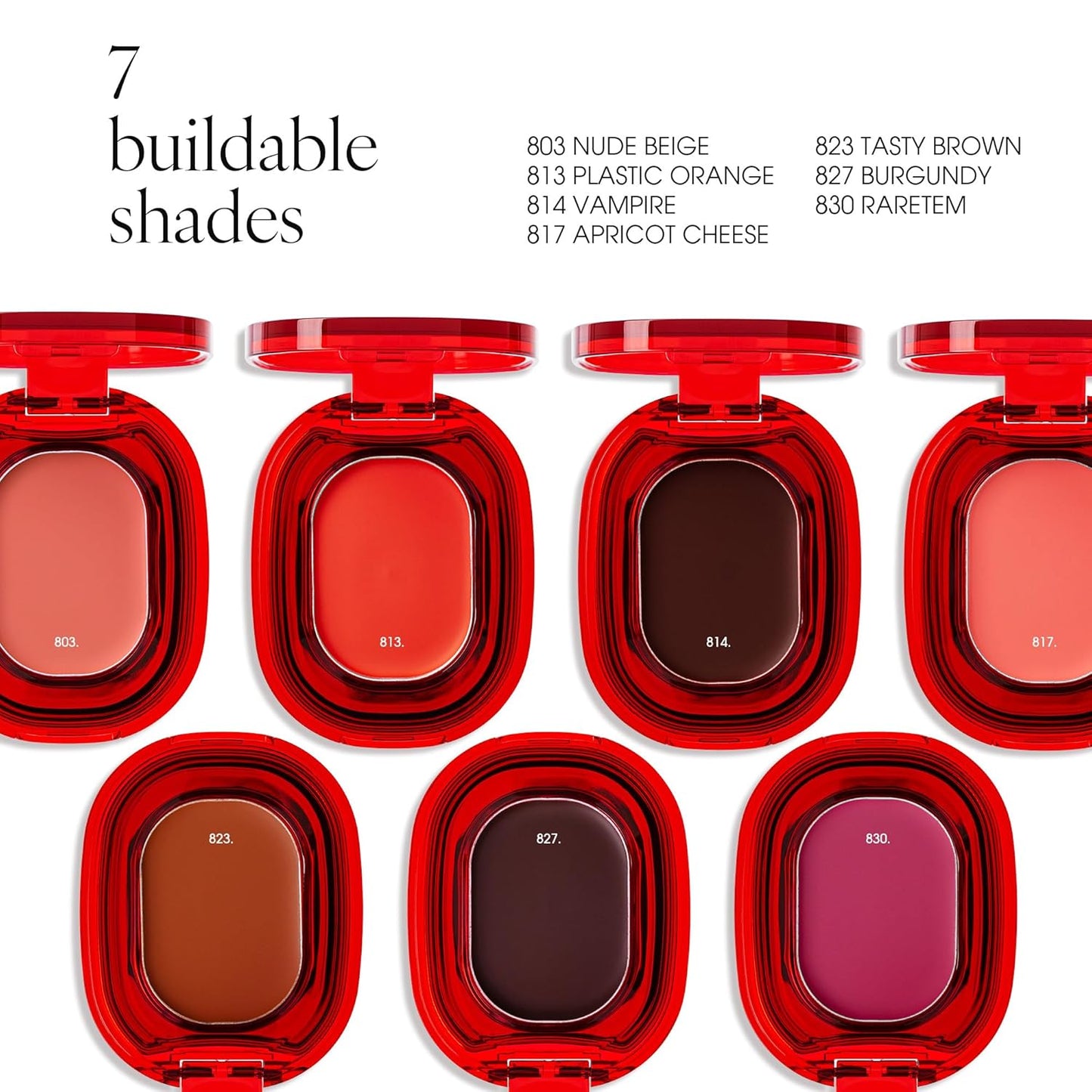 AIR LIPS 813 PLASTIC ORANGE, Lip & Cheek, Natural Soft Matte Finish & Buildable, Airy Formula (1.2g, 0.003 oz.)