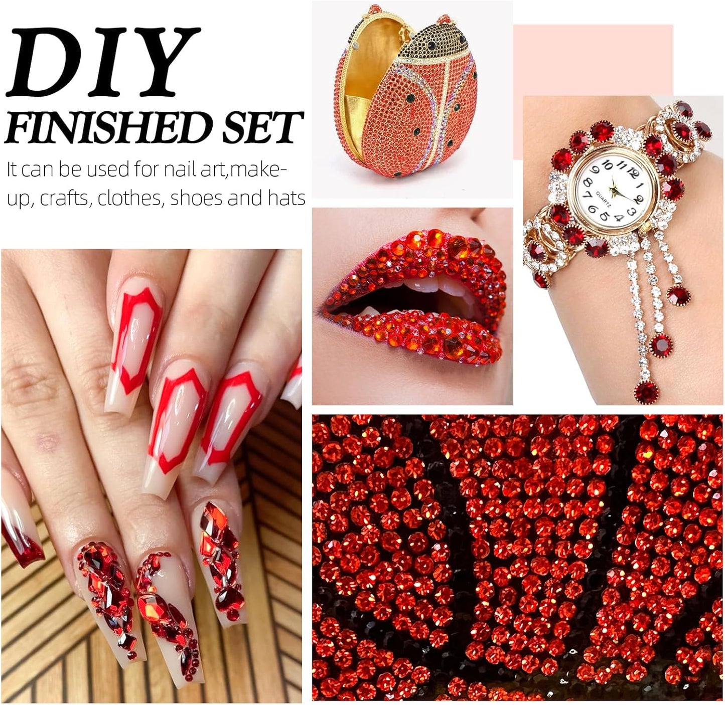 Hyacinth Flatback Rhinestones, Glass Rhinestones for Nail Art and Craft, Glue Fix, Loose Crystal Gemstones(Orange, SS20, 1440pcs, 4.6-4.8mm)