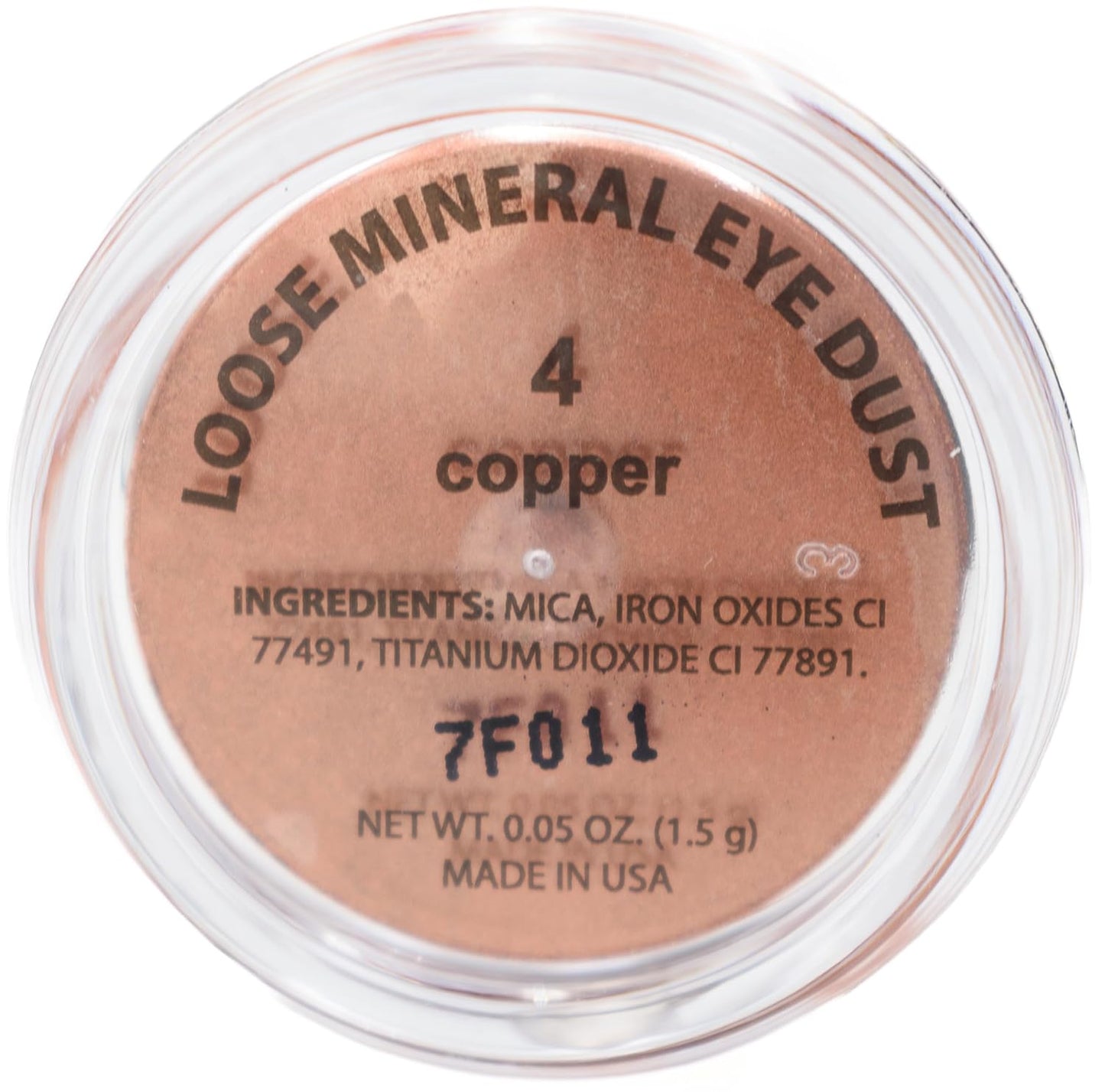 Copper Light Bronze Pink Mocha Brown Vegan Loose Eyeshadow Powder Pigment, Single Glitter Mineral Dust Jar Pot, Talc & Paraben Free, No Animal Testing & Cruelty Free