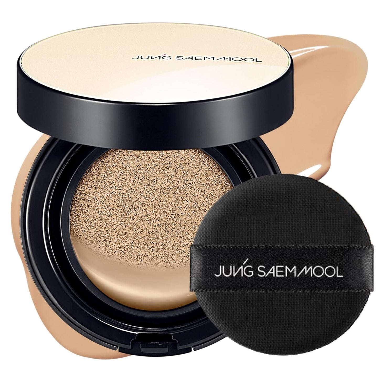 JUNG SAEM MOOL Essential Skin Nuder Cushion 23N Honey 0.49 Fl Oz, No Refill, Natural Radiant Finish Cushion Foundation with Buildable Coverage, Lightweight Texture, Korean Foundation Makeup