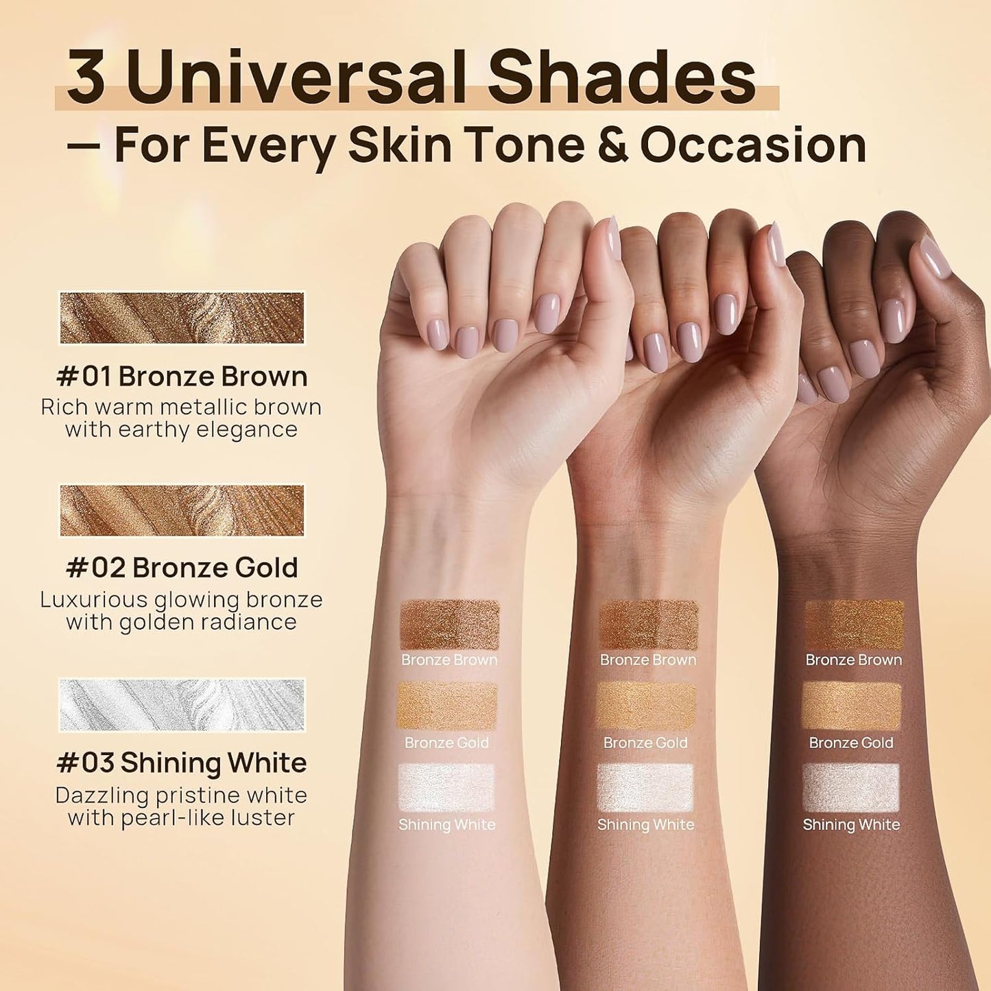 Body Shimmer Oil, Suncreen 50ml Liquid Highlighter Bronzer Body Glitter Oil Long Lasting Moisturizing Makeup Lotion Illuminate Serum Glow Shimmer Skin 1.7 Fl Oz（Bronze Gold #02)