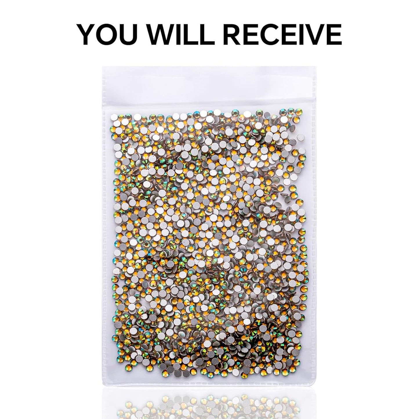 1440Pcs Dawn Light Crystal Rhinestones,Glass Flatback Rhinestones Small Gemstones for Nail Face Makeup Art Crafts Clothes Decoration-(SS10,2.8mm,Dawn Light)