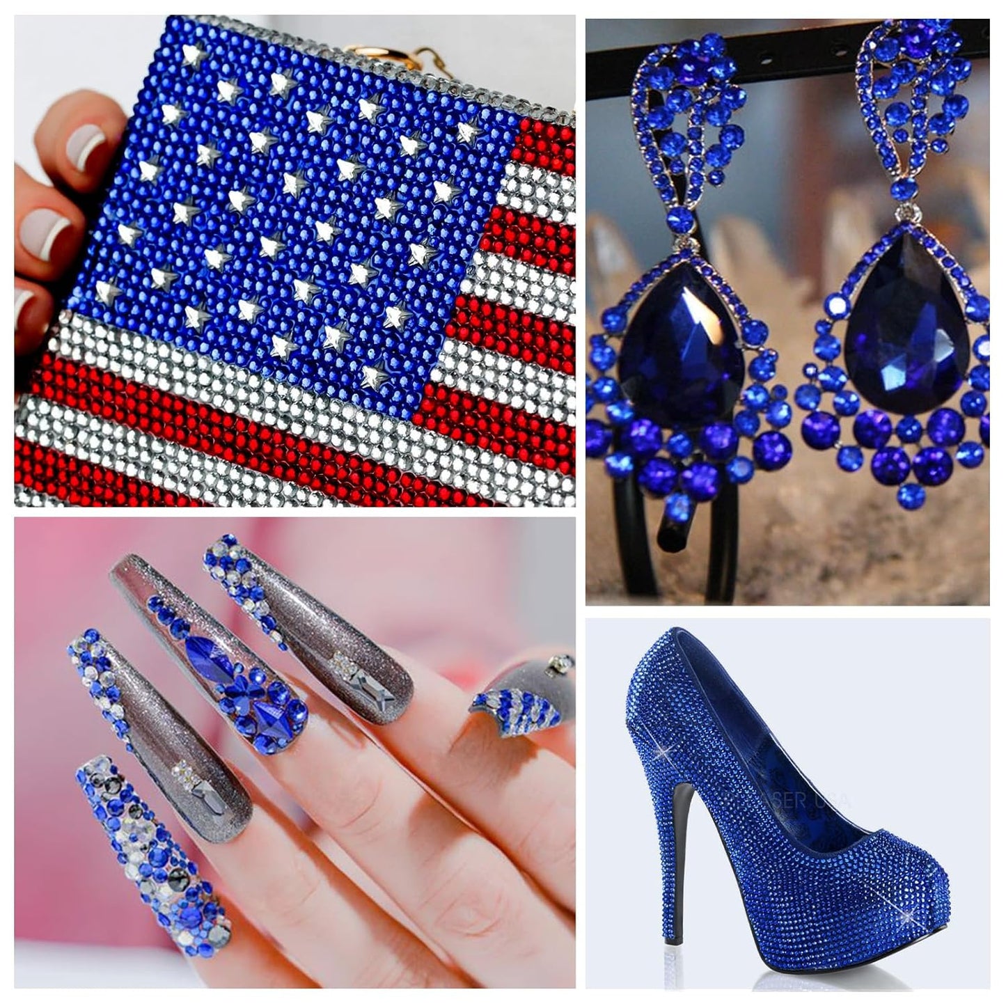 288Pcs Light Blue Crystal Rhinestones,Glass Flatback Rhinestones Gemstones for Nail Face Makeup Art Crafts Clothes Decoration - (SS30,6.5mm,Light Blue)