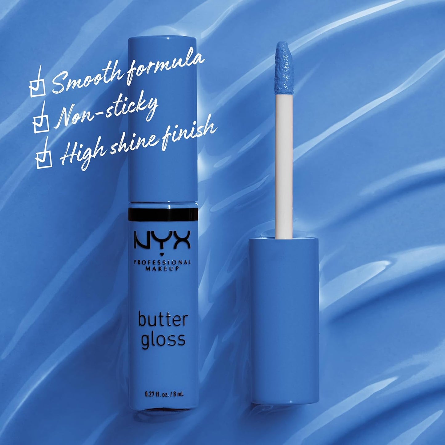 NYX PROFESSIONAL MAKEUP Butter Gloss, Non-Sticky Lip Gloss - Blueberry Tart (Periwinkle Blue)