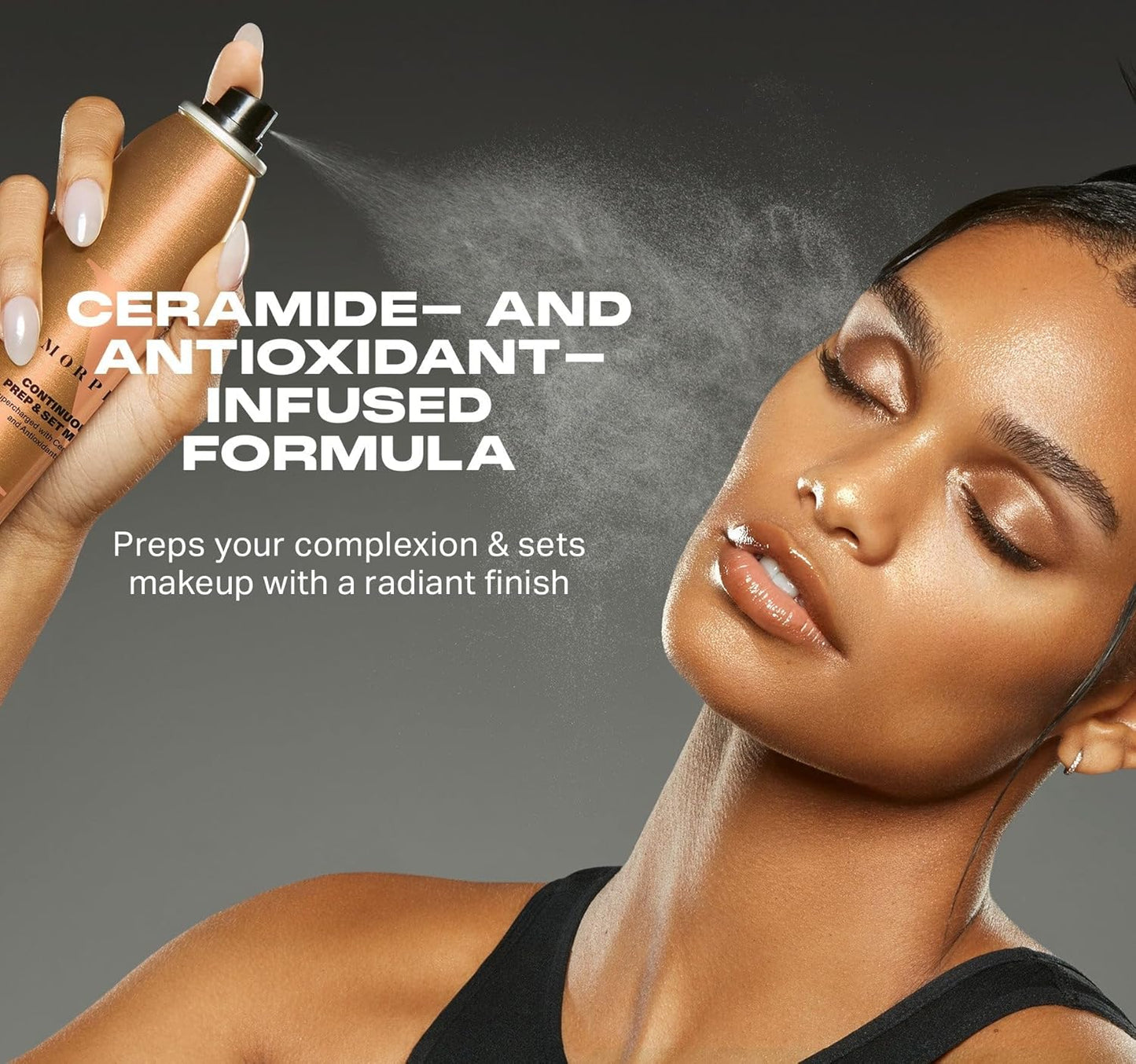 Morphe Mini Continuous Prep & Set Setting Spray - Hydrating Setting Spray for Makeup & Skin Prep - Enriched with Ceramides and Antioxidants for a Radiant Finish (3 Count, 1.3 fl oz)