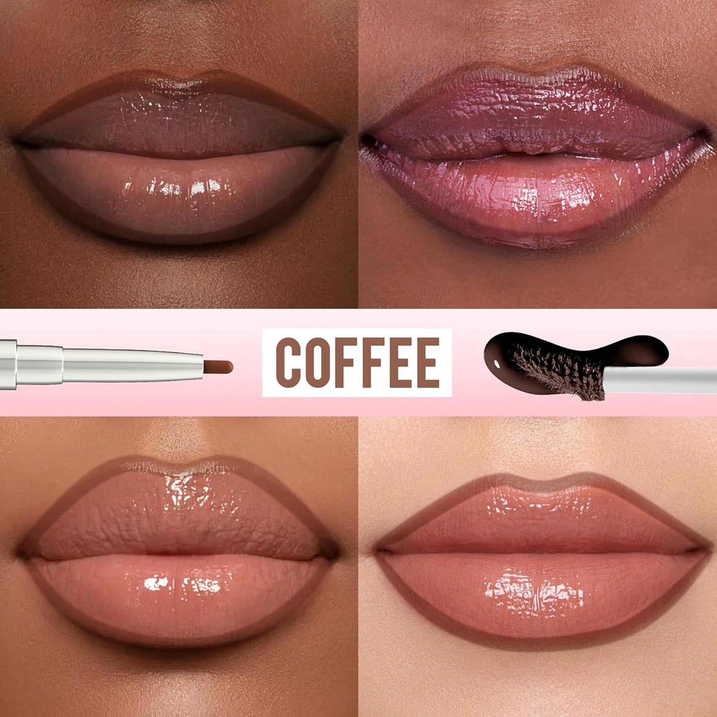 iMethod Lip Liner Stain - Lip Stain, 2-In-1 Dual-Ended Peel Off Lip Stain with Tweezer, Natural Long Lasting Peel Off Lip Liner, Easy to Use for All Skin Types, Stay All Day, Coffee