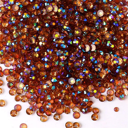 1000 Pieces SS20 5mm Flatback Rhinestones AB Clear Round Gems Crystals for Nail Art DIY Crafts Clothes Shoes Bags （Transparent Yellow Coffee AB）