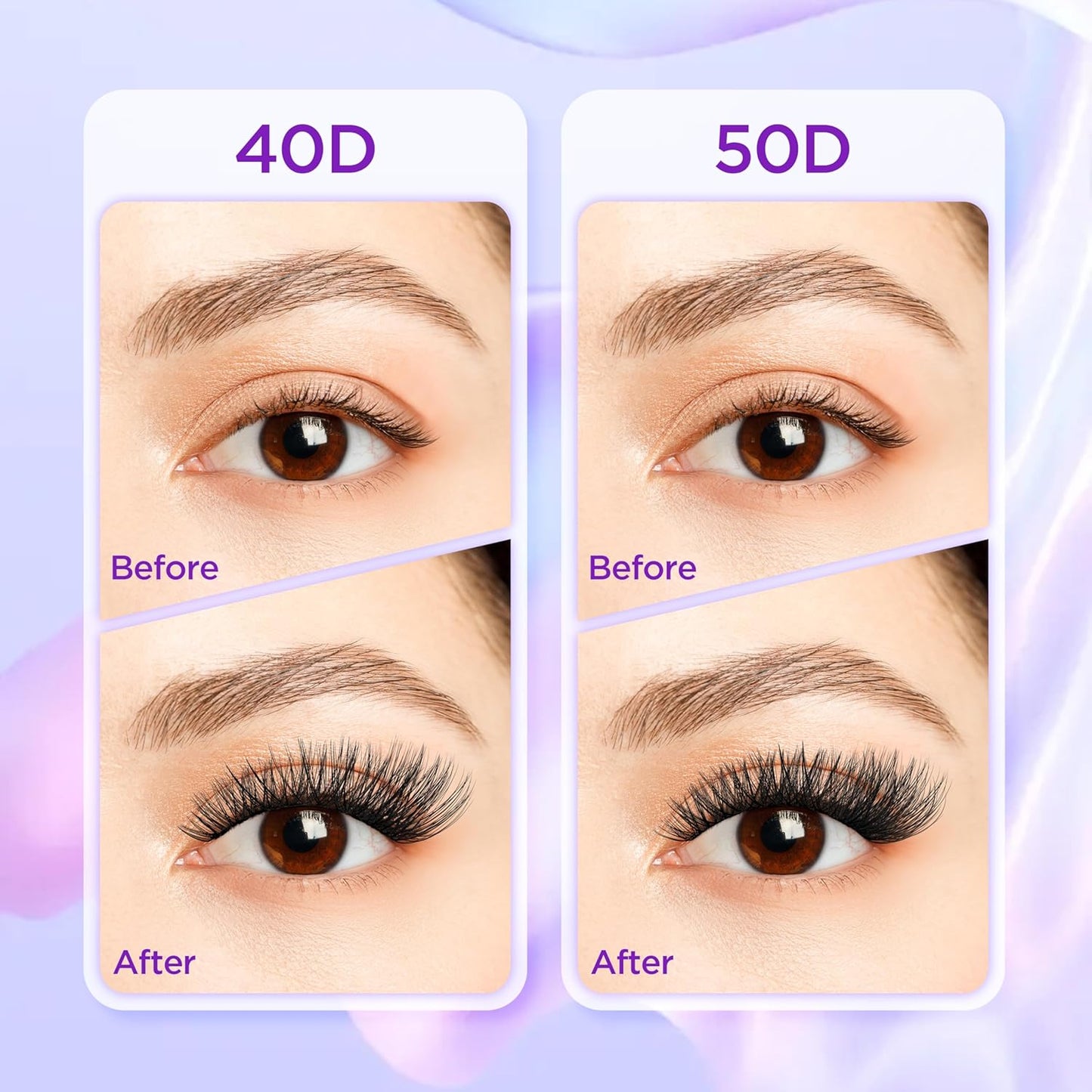 Lash Extension Kit DIY Lash Clusters Kit Eyelash Extensions Individual Lashes Extensions with (Lash Bond,Seal,Tweezers,Remover,280,40D50D, 9-16)