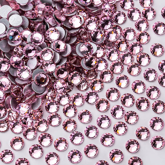 1440Pcs Light Pink Crystal Rhinestones,Glass Flatback Rhinestones Gemstones for Nail Face Makeup Art Crafts Clothes Decoration -(SS16,4.0mm,Light Pink)