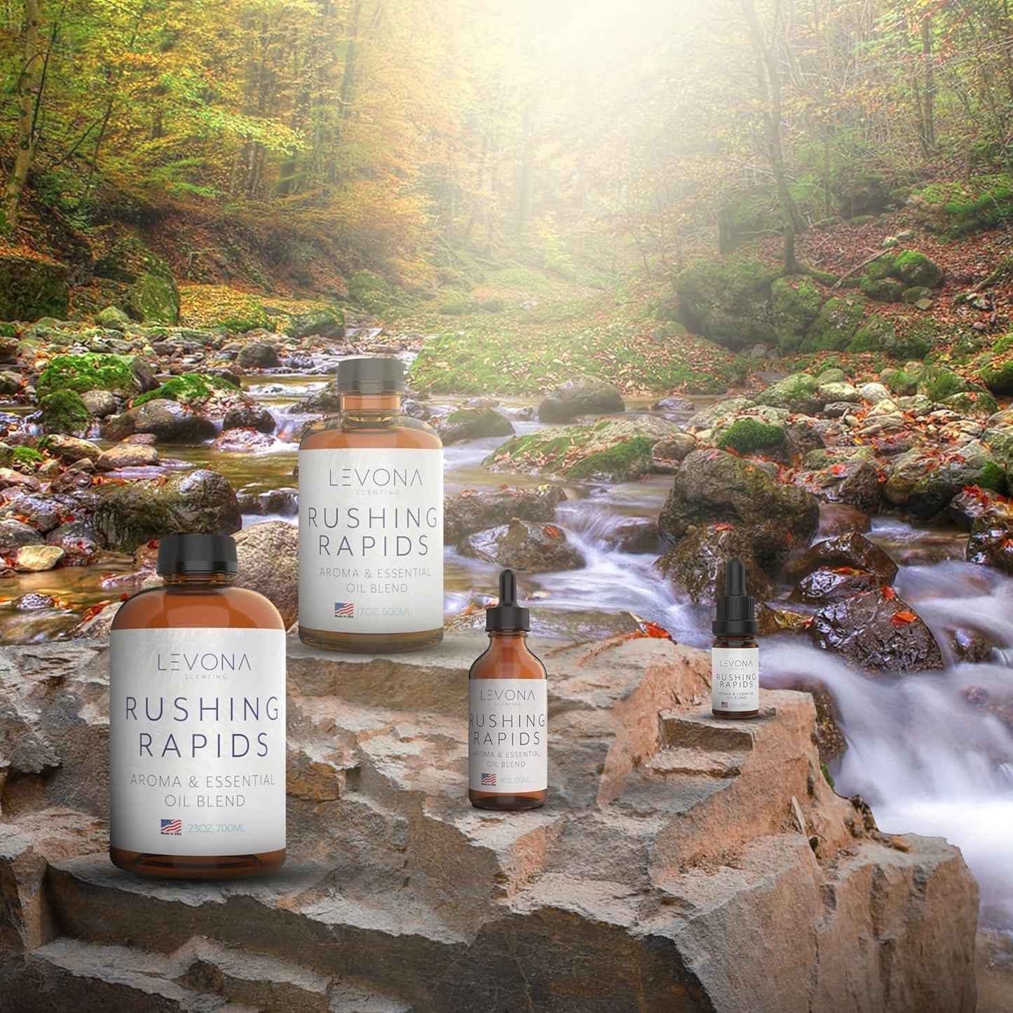 Levona Scent Essential Oil - Fresh Aroma for Home, Office, Hotel & Spa, Perfect in Humidifiers and Diffusers, Luxury Fragrance, With Grapefruit, Citrus, Vanilla Notes - 700ml/ 23 fl oz, Rushing Rapids