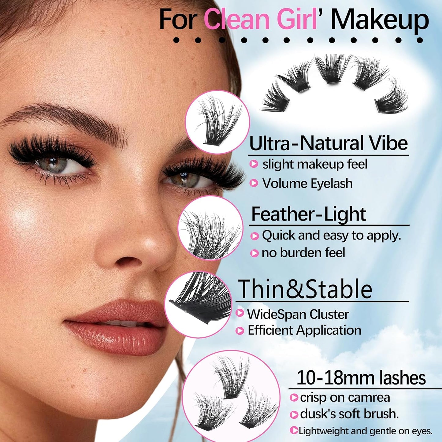 D Curl Volume Fake Eyelashes Lashes Cluster Kit Wispy Faux Mink Lashes 696Pcs Bulk Packs, DIY Individual Eyelash Extensions Wholesale Combo Pack with Glue|Tweezers|Removers