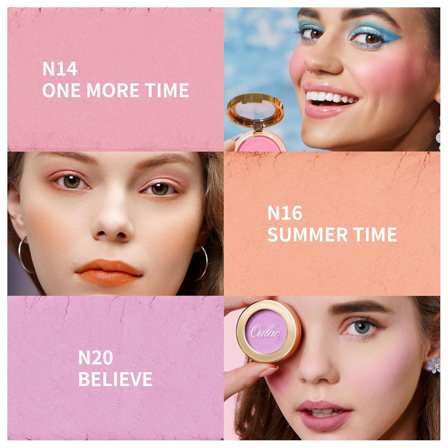 Oulac Baby Pink Blush Makeup| Highly Pigmented Cream Blush| Natural Matte Glow| Shape & Highlight Face| Cruelty-Free Vegan blush 4.8g