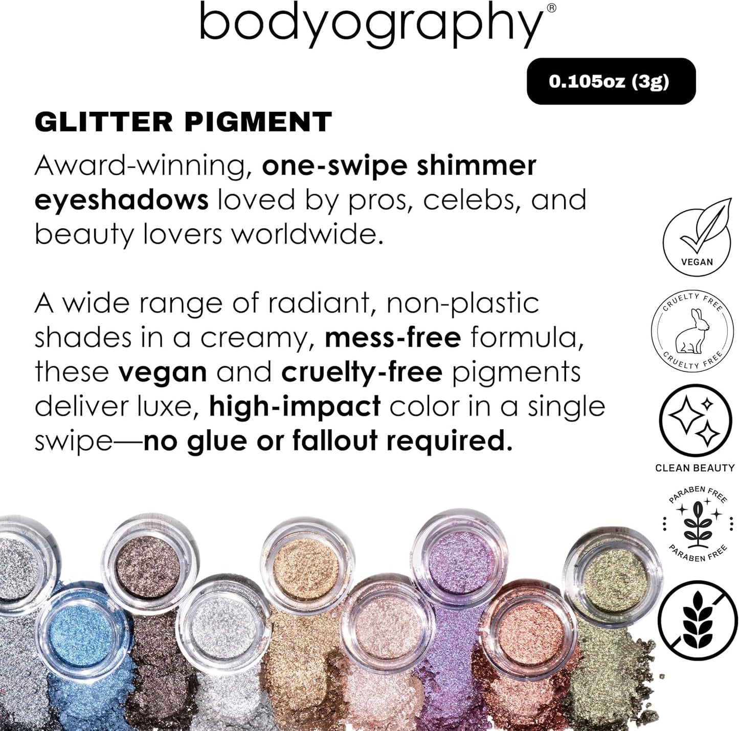 Bodyography Glitter Pigments Eyeshadow, Solar Flare (Bronze Rose)