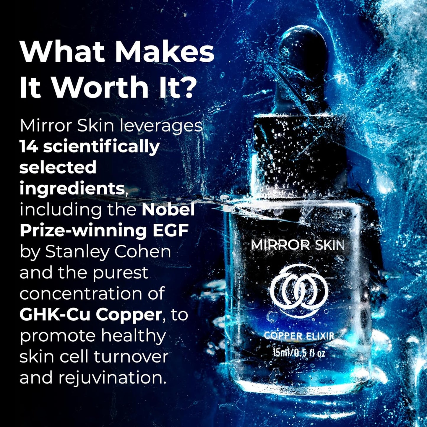 Copper Peptides Face Serum - Boost Collagen & Cell Renewal - Firm, Tone & Glow - Shea Butter, Witch Hazel & Apple Stem Cells - Facial Skin Care Products, Beauty & Self Care - (2 Pack)