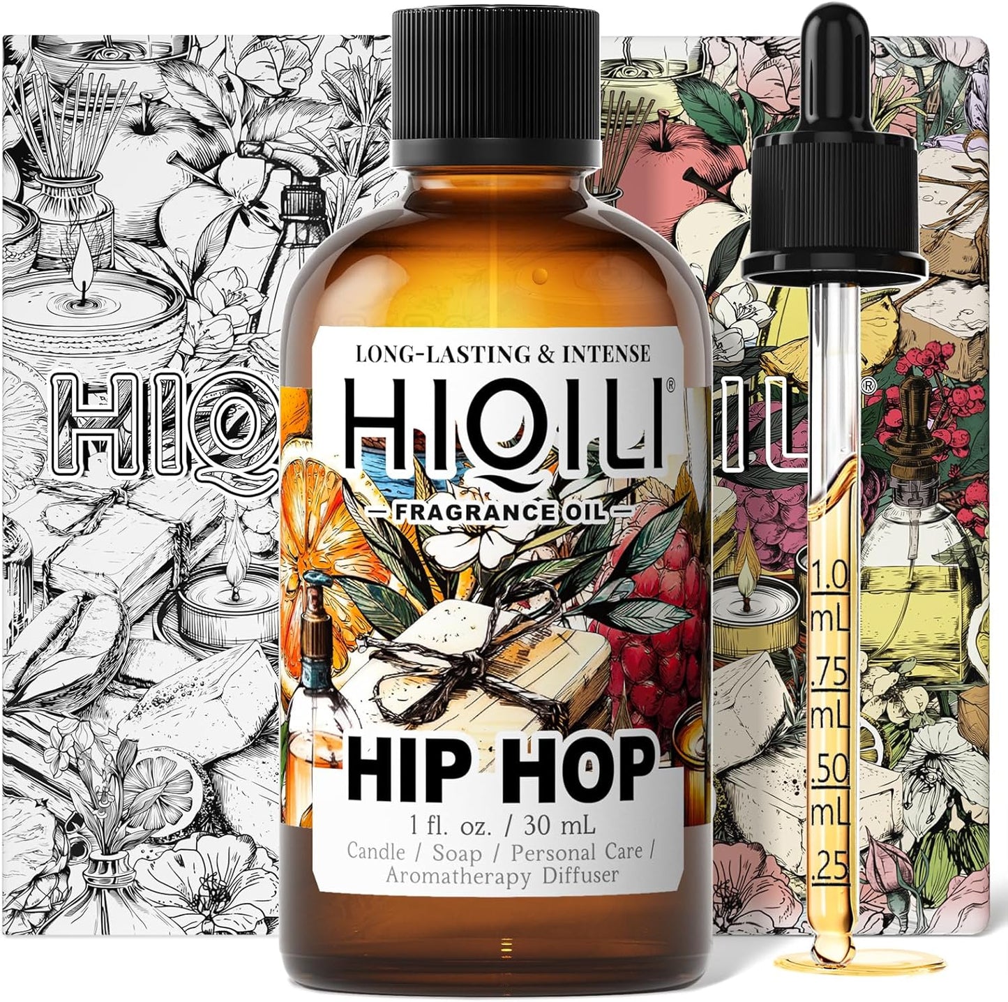 HIQILI Hip Hop Fragrance Oil for Scent Diffusers, Lemon & Green Apple Scents, Candles & Soaps Making, Add to Body Scrub and Spray - 1 Fl Oz