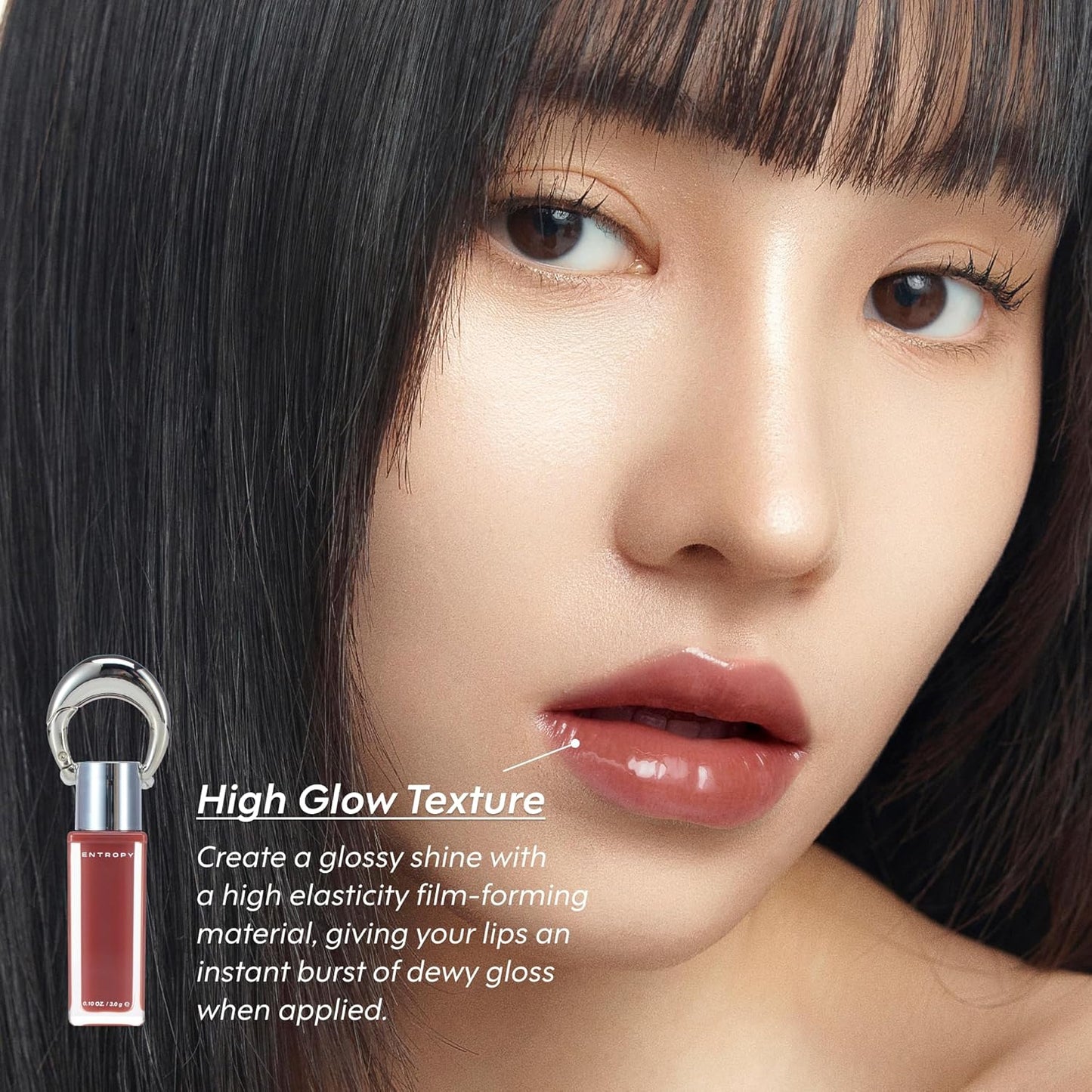 ENTROPY Makeup 2-in-1 Charm Shiny Glowy Lip & Cheek Gloss Tint Keychain, High Pigment Glossy Lip Color & Plumping Gloss, C4 Sun Stone Charm