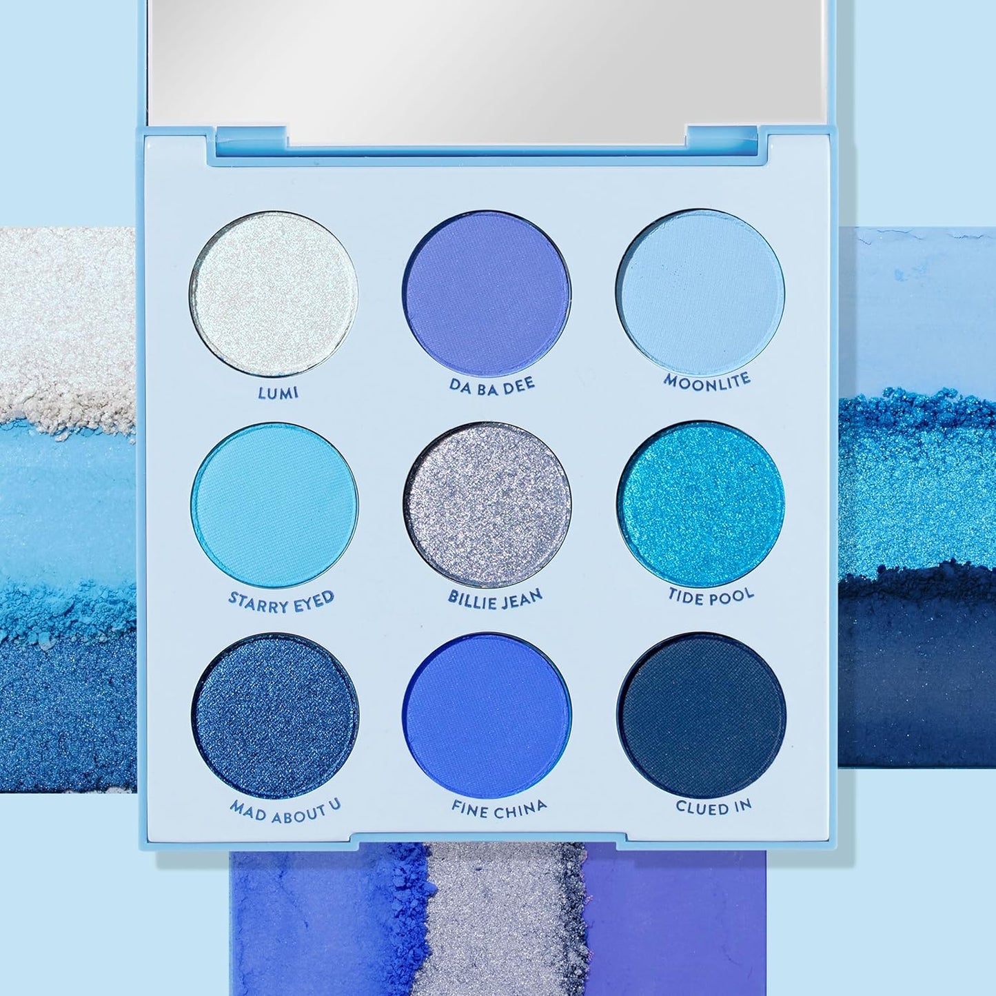 ColourPop Blue Moon Eyeshadow Palette - Monochromatic Blue Shadow Palette with Matte, Metallic and Duochrome Finishes - High-Pigment Eye Makeup with a Long-Wearing Formula (0.3 oz)