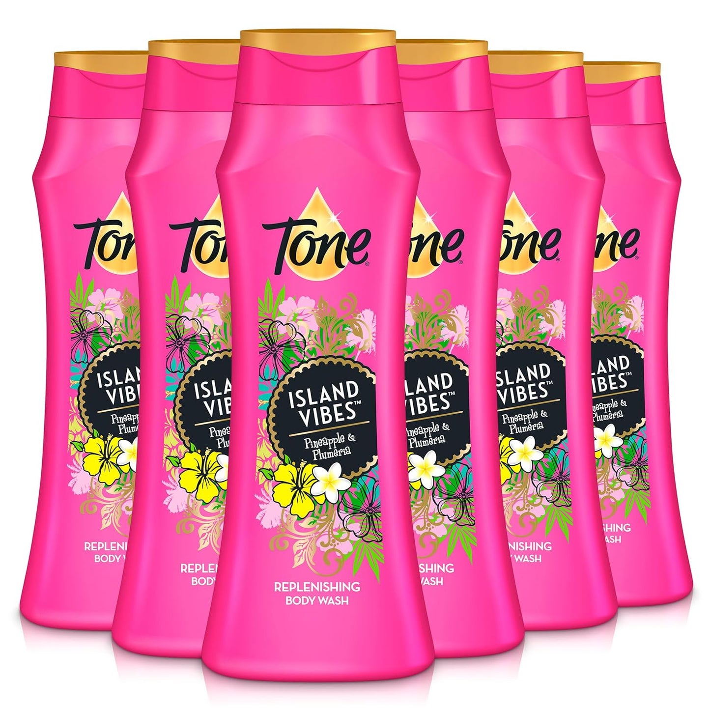 Tone Body Wash, Island Vibes, 16 fl oz (Pack of 6)