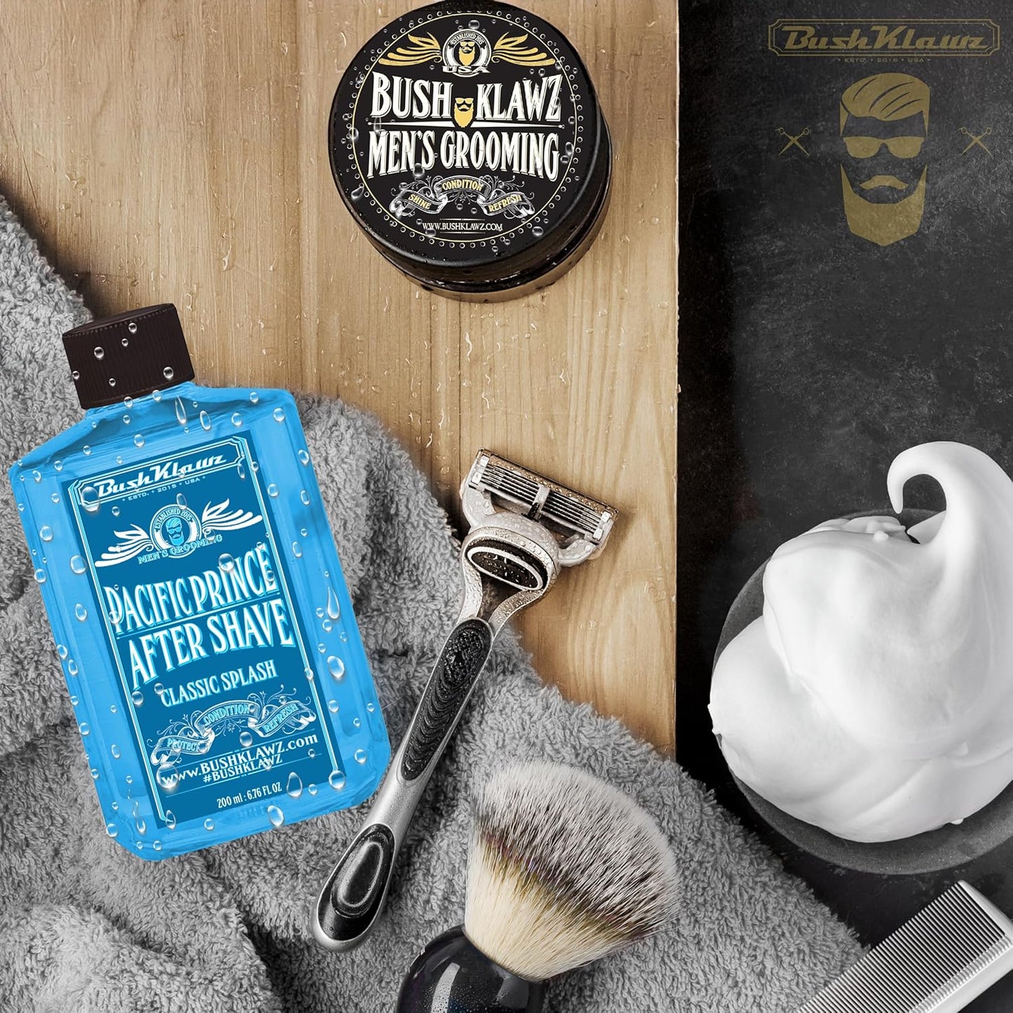 Classic Refreshing Cooling Soothing Barbershop After Shave Lotion Balm Toner Splash Pacific Prince Satisfy all Types of Viking Cannon Black Prime AfterShave Tonic Cologne