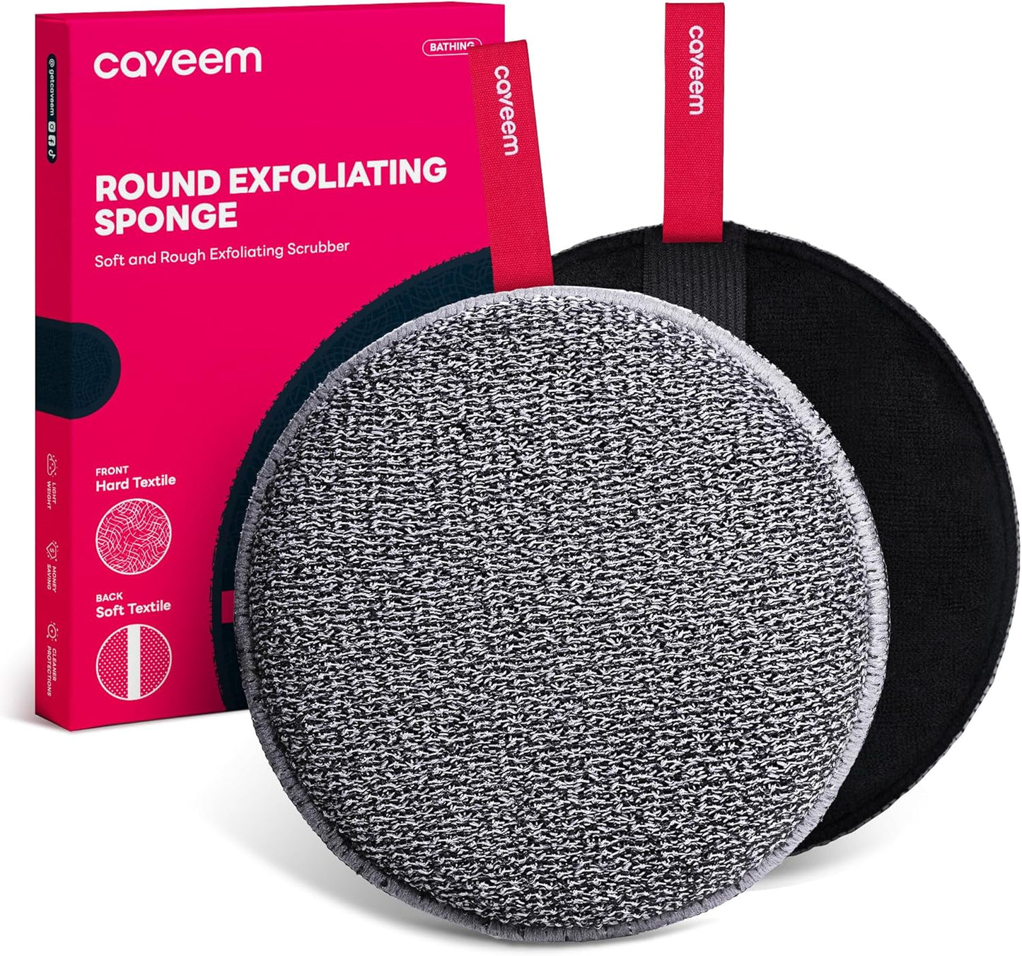 Exfoliating Body Scrubber, Bath and Body Scrub Buffer, Body Exfoliator for Remove Dead Skin, Gentle and Rough Lightweight Sponge for Shower (2 Pack)