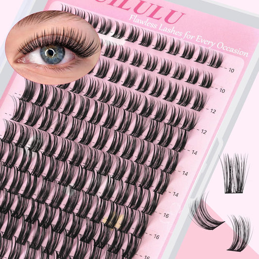 Lashes Clusters D Curl Fluffy Lash Clusters 0.07D 10-18 MIX 144 Eyelashes Individual Lashes Clusters DIY Lash Extensions at Home False Lashes Wide Band Natural Eye Lash Clusters U15 Lash