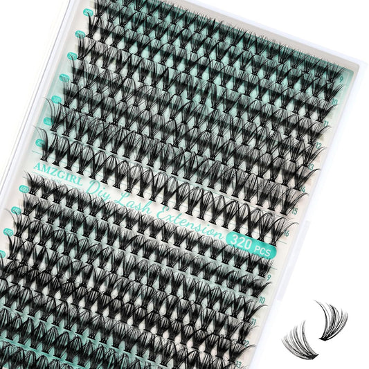 Lash Clusters Wispy 320PCS Eyelash Extension 30D 40D Cluster Lashes Individual Lashes DIY Lash Extension Natural Look Cluster Eyelash Extensions Soft False Eyelashes at Home for Beginners(D-Mix9-16mm)