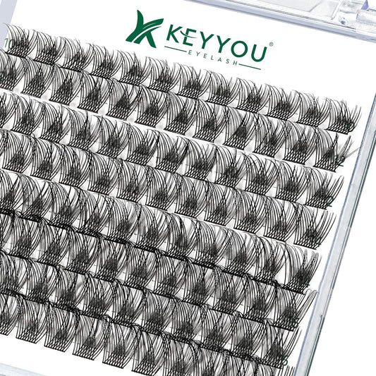 Lash Clusters,96 Pcs Cluster Lashes D Curl 8-18MIX DIY Lash Extensions Eyelash Clusters,KEYYOU Volume Wispy Individual Lashes Soft&Comfortable Easy DIY at Home(Y13,D-8-18MIX)