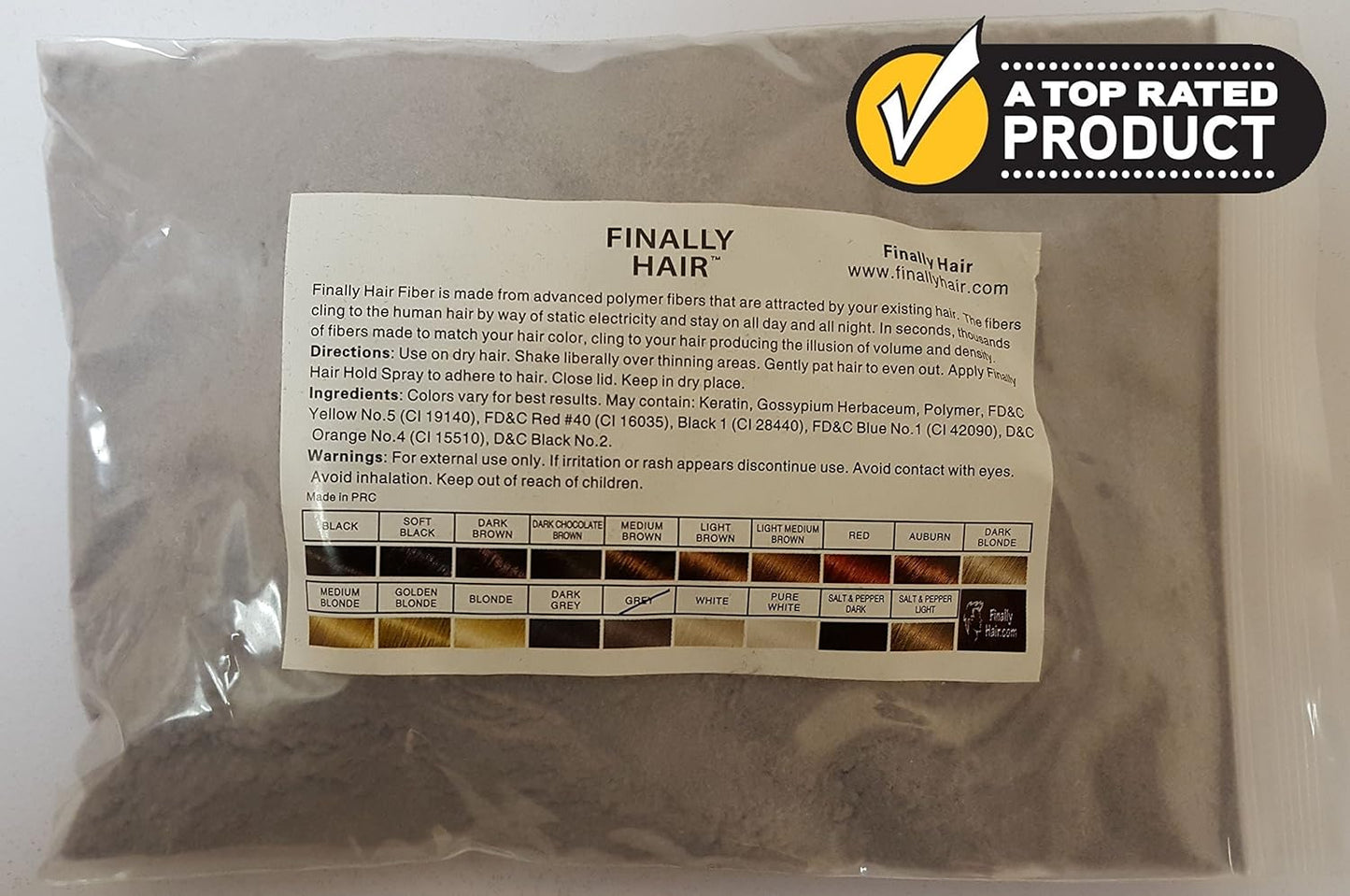 New Hair Building Fibers 100+14=114 Grams. Highest Grade Refill That You Can Use for Your Bottles From Competitors Like Toppik, Xfusion, Hair Maximizer (Gray)