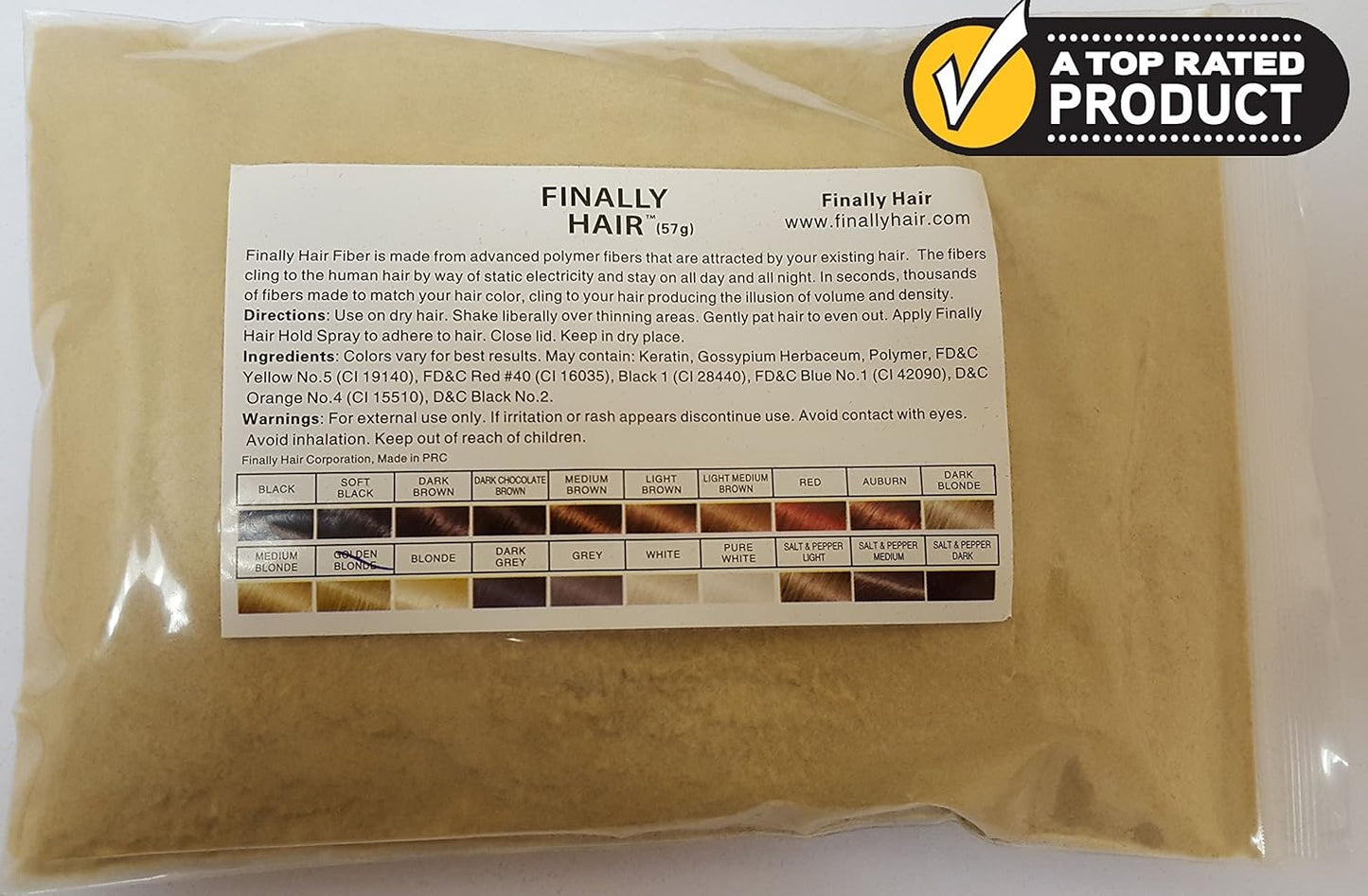 Hair Building Fibers - Golden Blonde 50 Gram Refill for Existing Bottles. Hair Filler and Root Concealer by Finally Hair